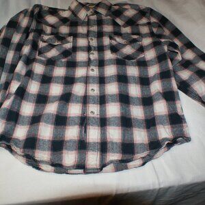 Mens Plaid Shirt Sie L by Ditch Plains Snap Button Down Front with Pockets